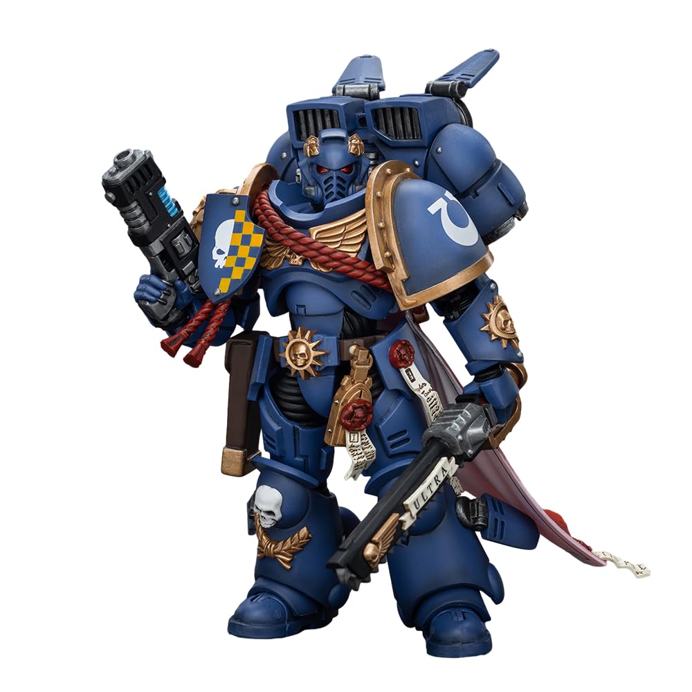JoyToy Warhammer 40K 1/18 Figura de acción Ultramarine Captain with Jump Pack Collection Model Regalos de cumpleaños