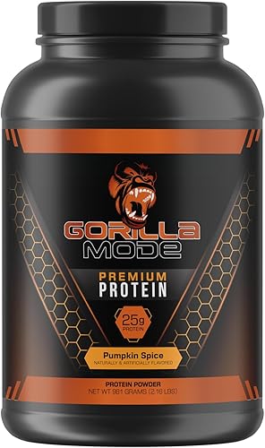 Gorilla Mode - Proteína de suero de leche de alta calidad, especias de calabaza, 0.88 oz de proteína de suero aislar y concentrarrecuperar y