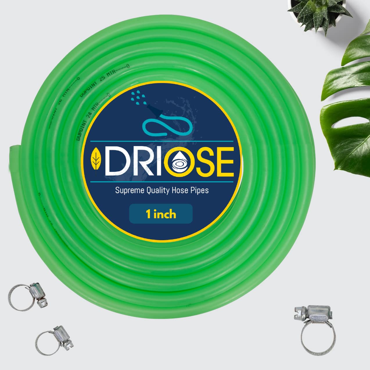 DRIOSE Garden Flexible PVC Water Hose Pipe GREEN (1 INCH Flexible Hose