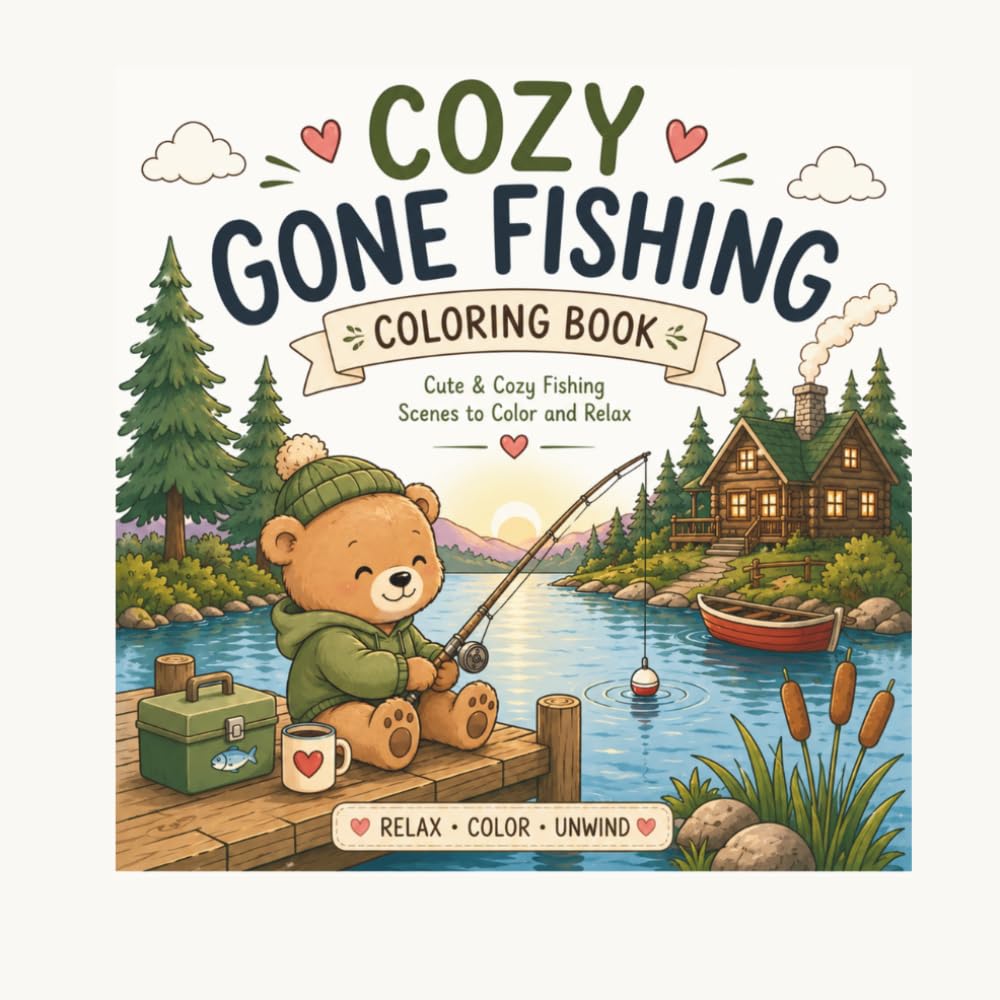 cozy gone fishing: Relax, Color, and Unwind with Adorable Woodland Friends