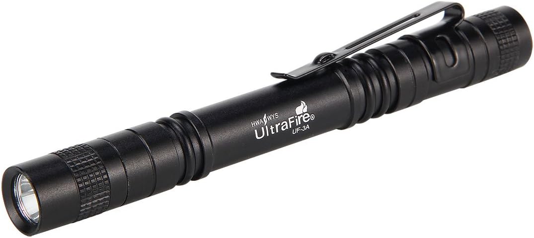 ULTRAFIRE Pocket-Sized Flashlight,UF-3AL,Penlight with White LED,80 Lumens,5 Pack (Flashlight Only)