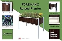 Vista 21 de Foreman Raised Garden Bed on Wheels – Weather-Resistant Raised Garden Bed (48" x 24" x 32") with Drainage, Ideal Raised Garden Bed for Vegetables &