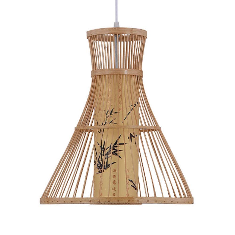 Lustre en rotin japonais fait main suspension élégante salon et salle à manger