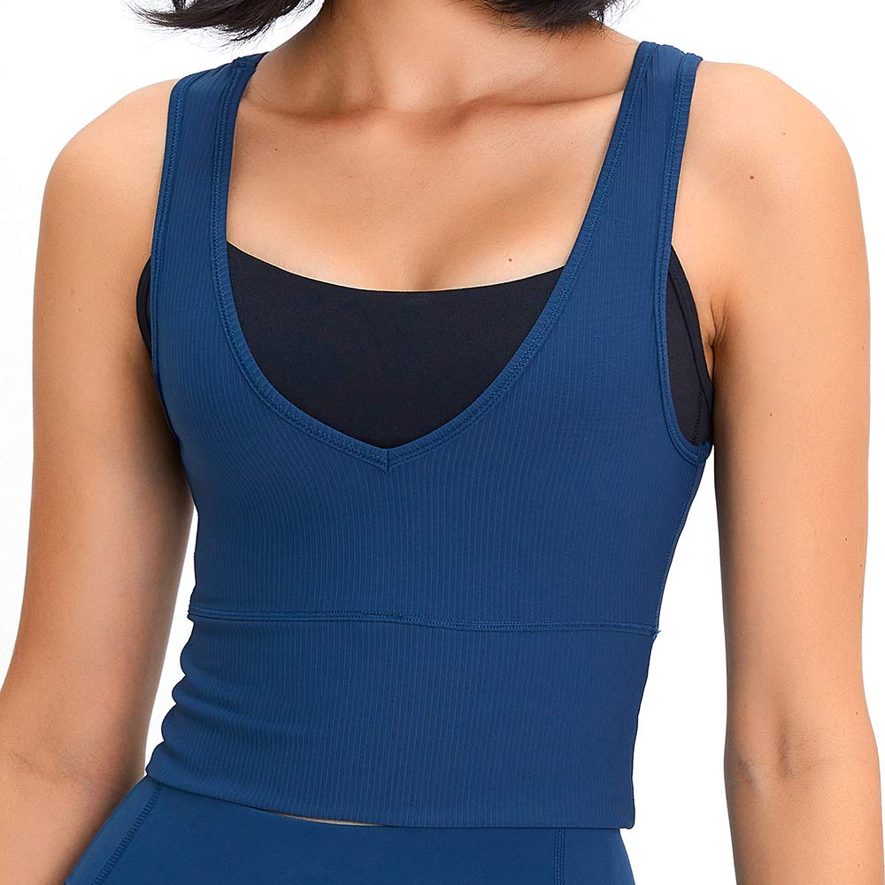 Women's Sports Gym Crop Tank Tops Basic Solid Active Sleeveless Shirts for Yoga Running Fitness Workout 4-10