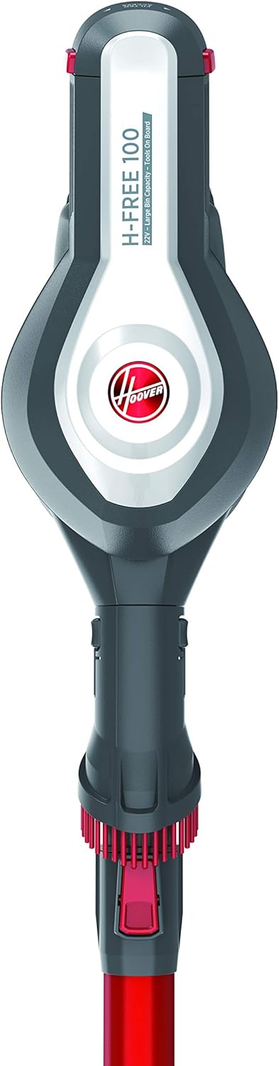 Hoover H-FREE 100 HF122GPT 011 Aspirapolvere Elettrica Senza Fili, Senza Sacco, 170W, 0,9 L, Ciclonico, Mini Turbo Spazzola, Autonomia 40 Min, Rosso