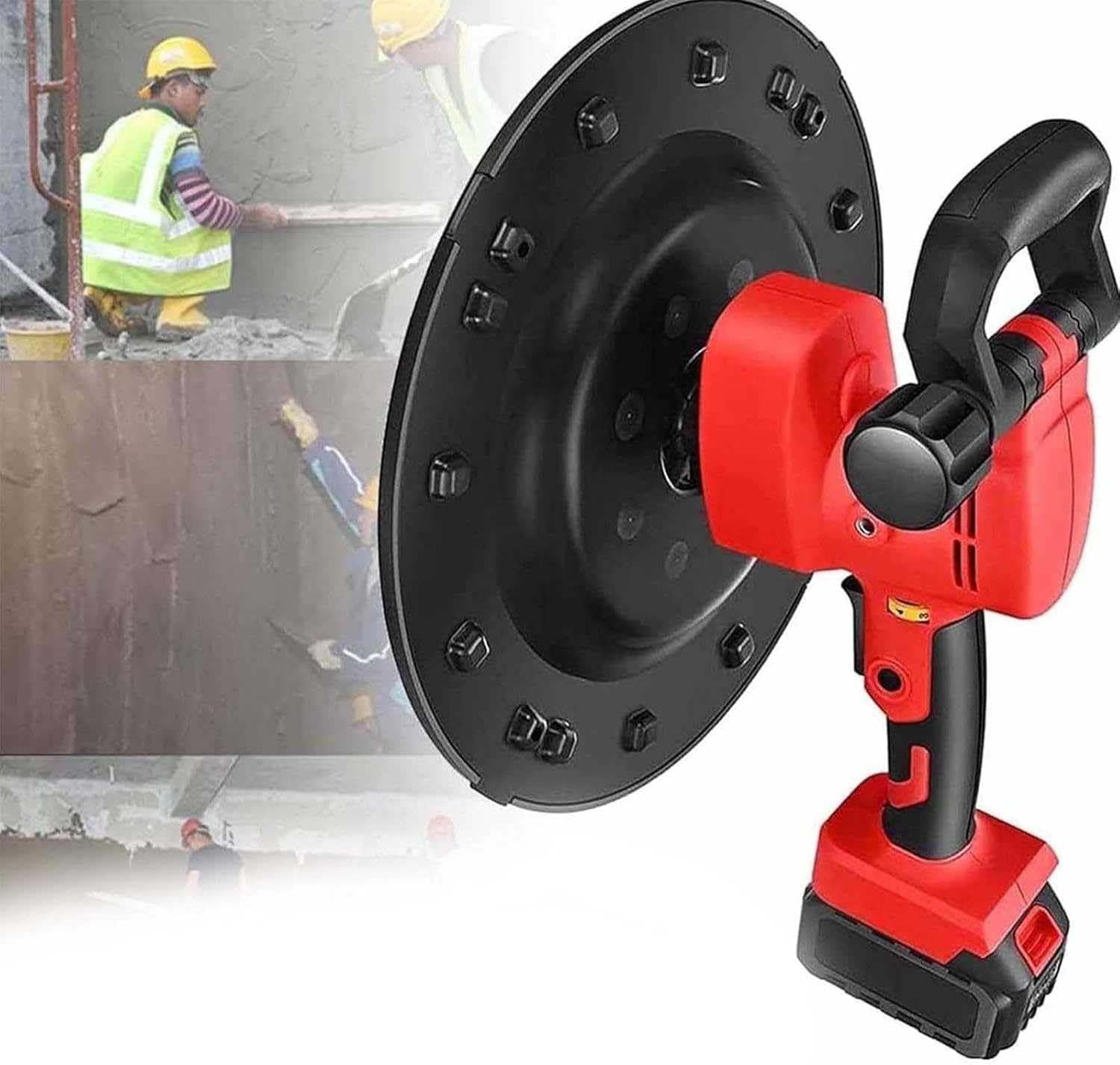 Kit de lijadora eléctrica para paneles de yeso y pala de hormigón con batería, máquina de alisado y pulido de paredes para cemento de mortero de yeso