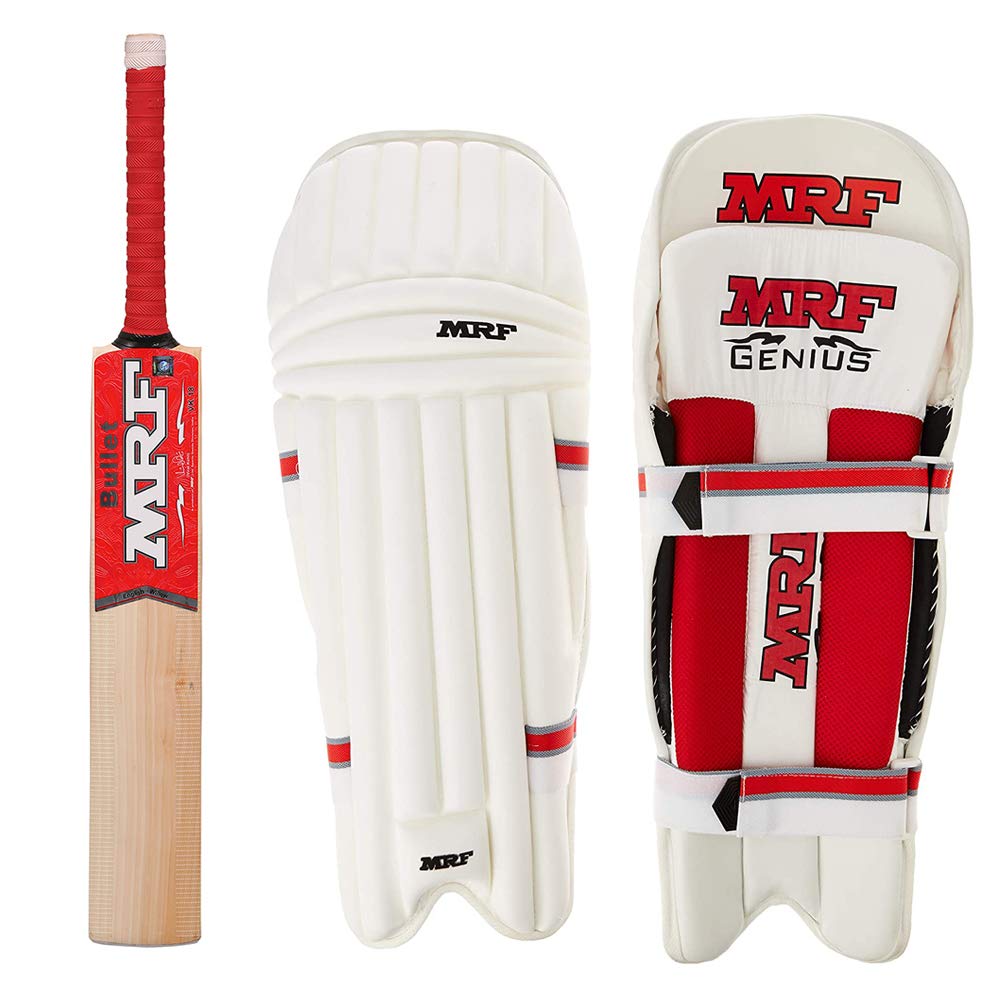 MRF ENGLISH WILLOW CRICKET BAT BULLET WITH GENIUS MOULDED BATTING LEG