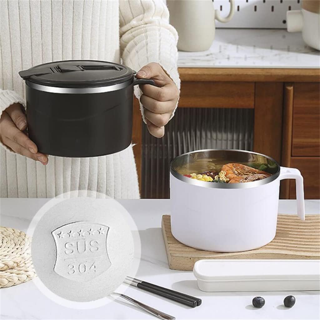Stainless Steel Instant Noodles Bowl With Lid, Lunch Box, And Rice