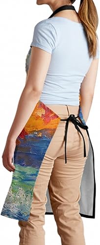 Miniatura 6 de Giwawa Delantal unisex para adultos, impermeable, resistente a las manchas, delantal de cocina con 2 bolsillos para BBQ, parrilla y pintura