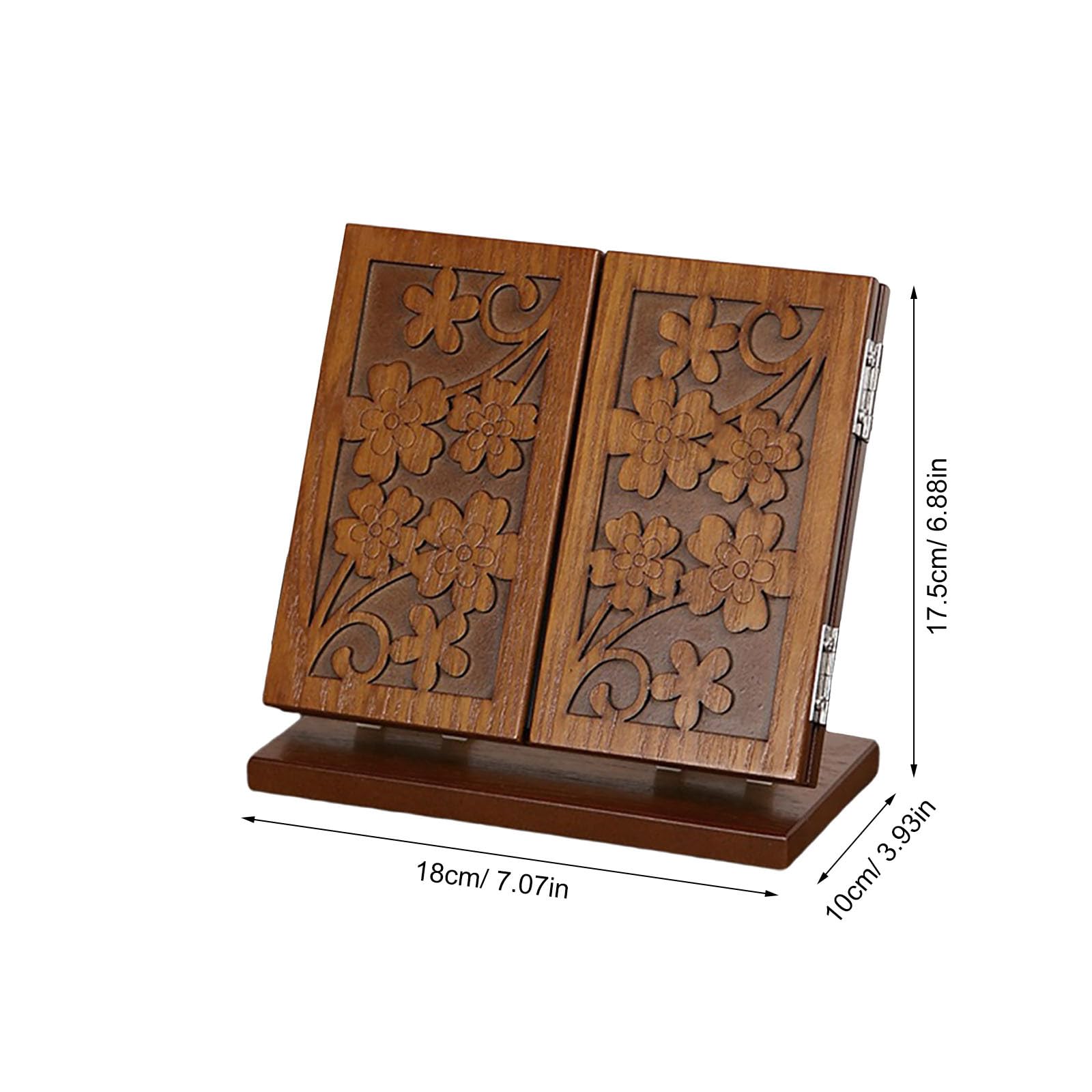 Espejo de Maquillaje y Superficie Clara de Madera Marrón Plegable Diseño Tallado de de para Escritorio Estable