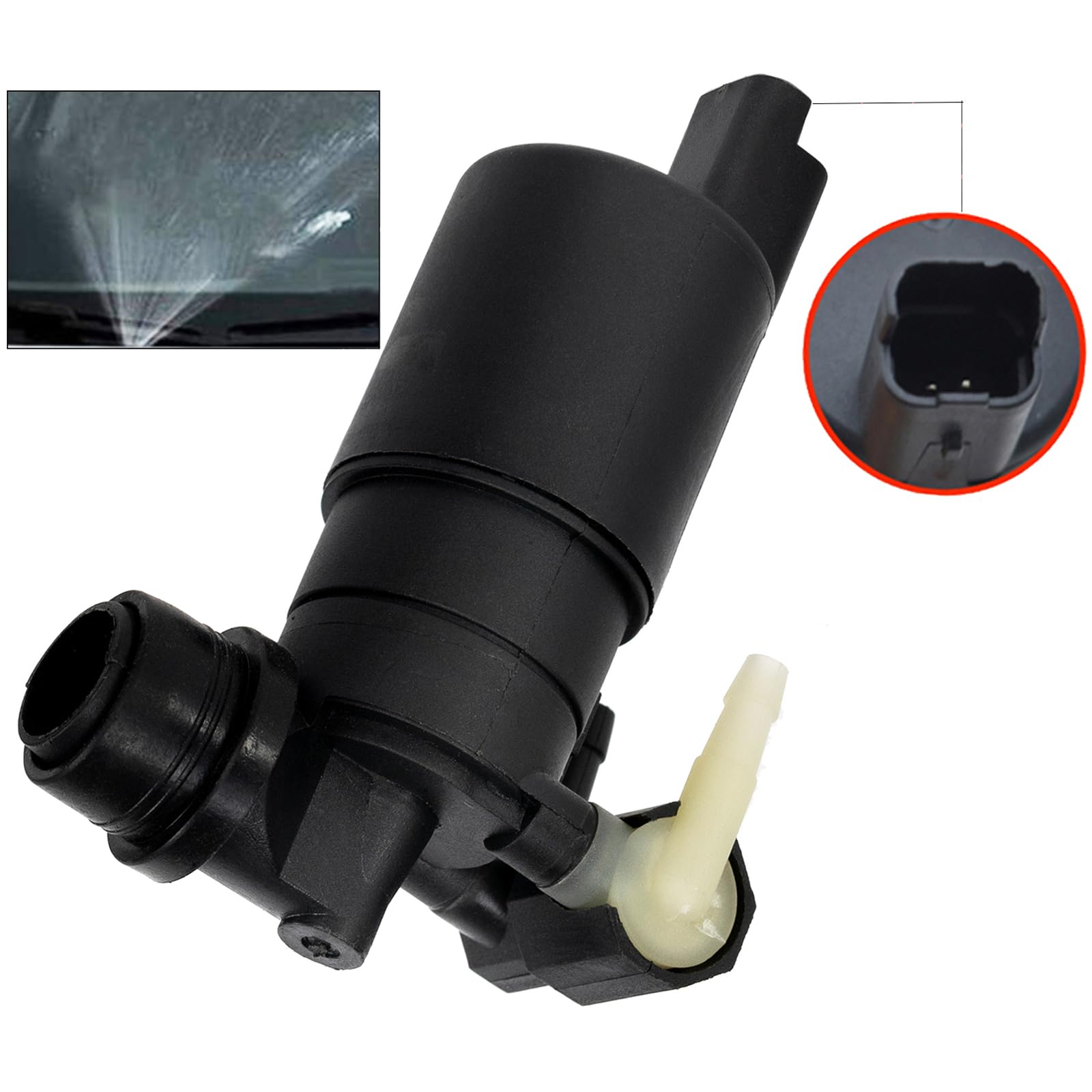 XUKEY Pompa Lavavetri per Auto 8200194414 7700428386 4410722 Pompa Lavavetri per Auto Compatibile con Peugeot 106 107 207 208 307 308 407 508 807 1007 3008 5008 Partner Tepee Combi