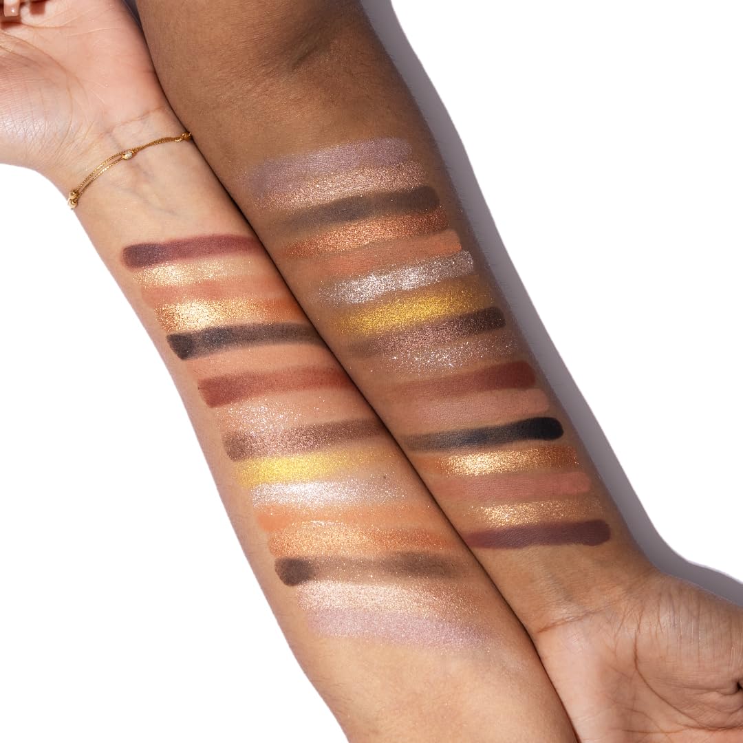 Revolution Beauty Forever Flawless paleta cieni do powiek, 18 pigmentowanych matowych i błyszczących kolorów, wegańskie i nieokrutne, brązowe