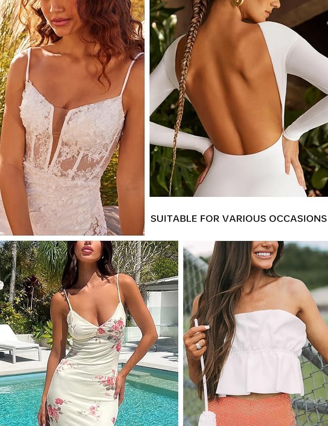 Sticky Bra Push Up for Women 2 Pairs Invisible Silicone Adhesive Bra for Backless Dress,Reusable - Image 6