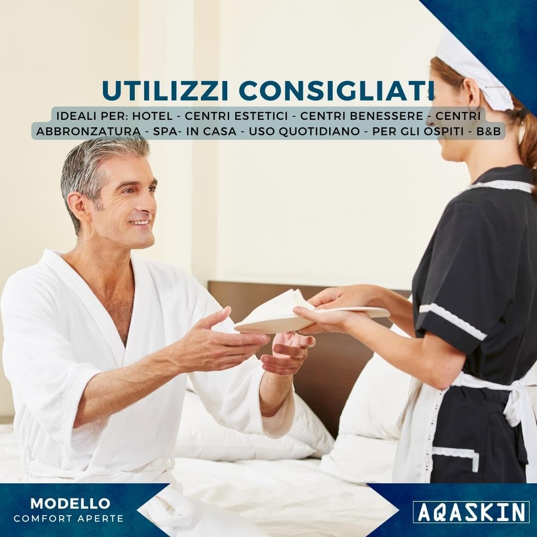 10 Paia - Ciabatte Monouso Antiscivolo in Spugna di Alta qualità – Fondo Rialzato Comodo e Morbido – Ideali per Hotel, Spa e Centri Benessere.