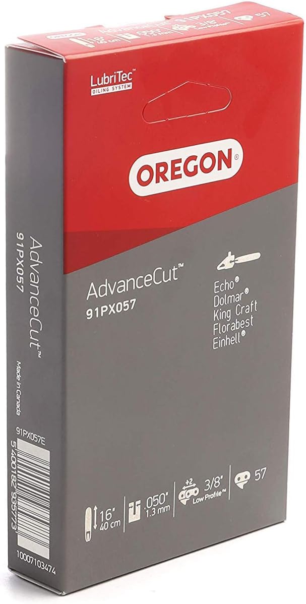 Oregon Type 91PX Chain, 57 Drive Links, Low Profile Chain 3/8" 91 1.3mm 0.50