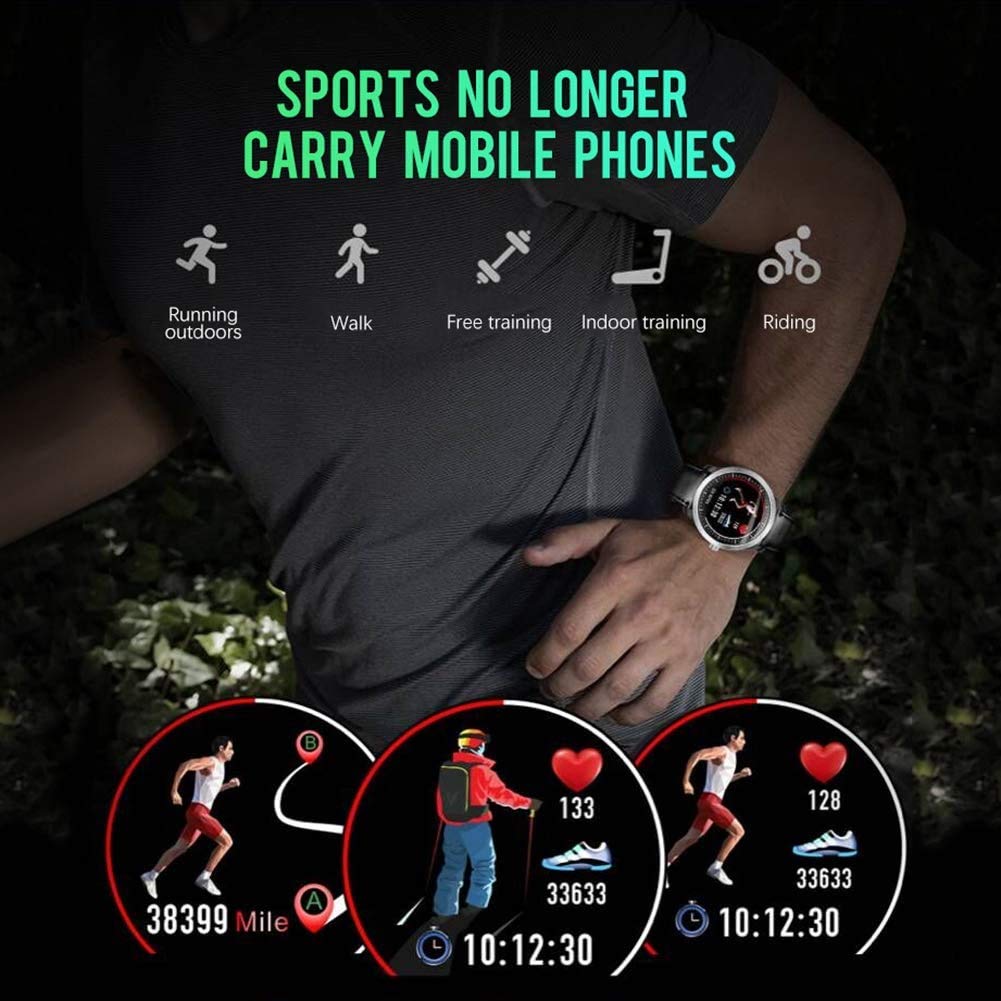 Reloj inteligente Bluetooth Monitor de frecuencia cardíaca, ECG PPG, monitor de fitness, monitor de presión arterial y oxígeno, IP68 impermeable, rastreador de actividad para monitoreo de salud