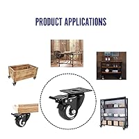 Vista 6 de Ruedas giratorias de 2 pulgadas, ruedas resistentes con freno, juego de 4 ruedas de bloqueo con ruedas de poliuretano (PU) de 360 grados sin ruido