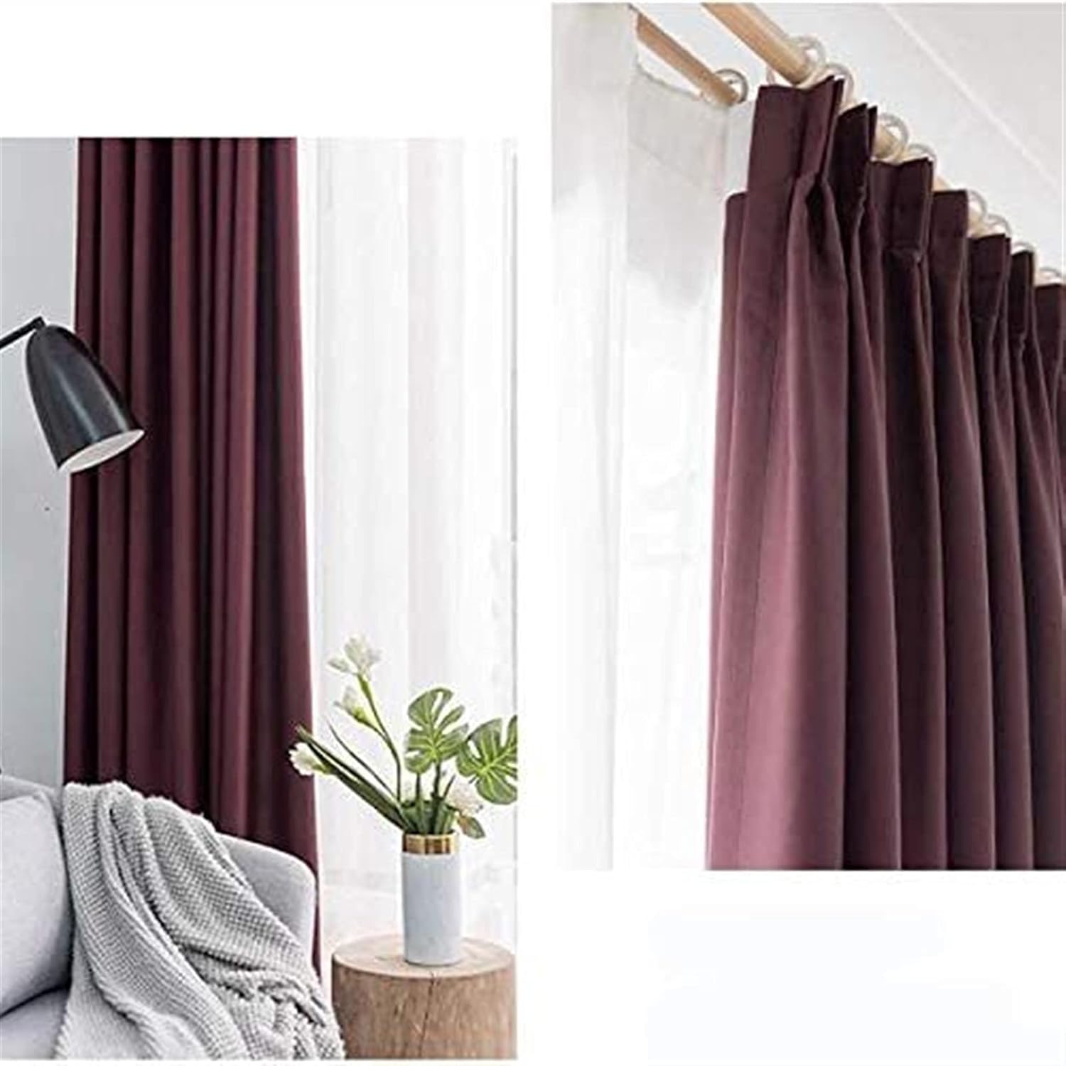 Solid Color Full Shading Curtains, Thermal Insulated Sunscreen Curtain for Living Room Bedroom Valance Privacy Drapes 1 Pc (Color : B, Size : W150*H270cm)
