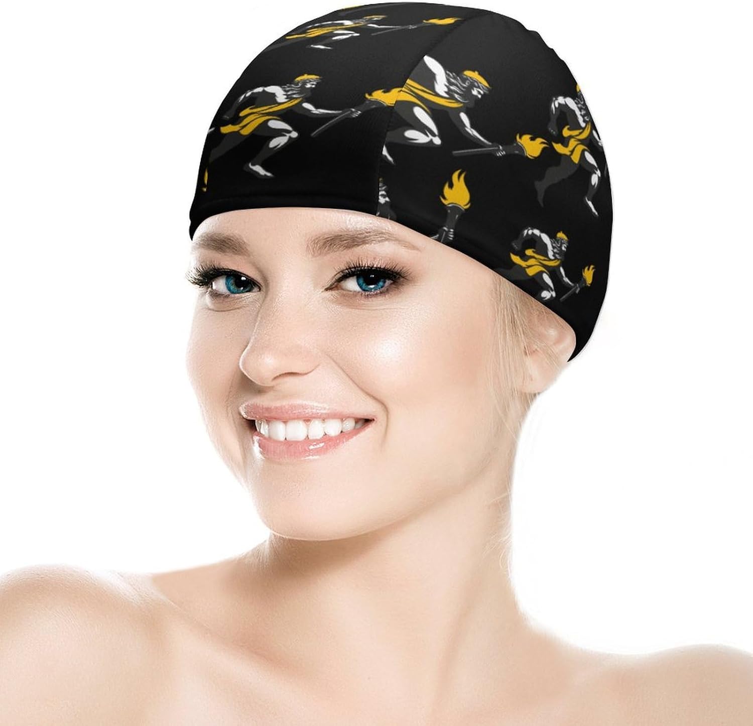 Hercules Greek God Womens Swim Cap for Men Adult Swimming Hat Curly Short Medium Long Hair
