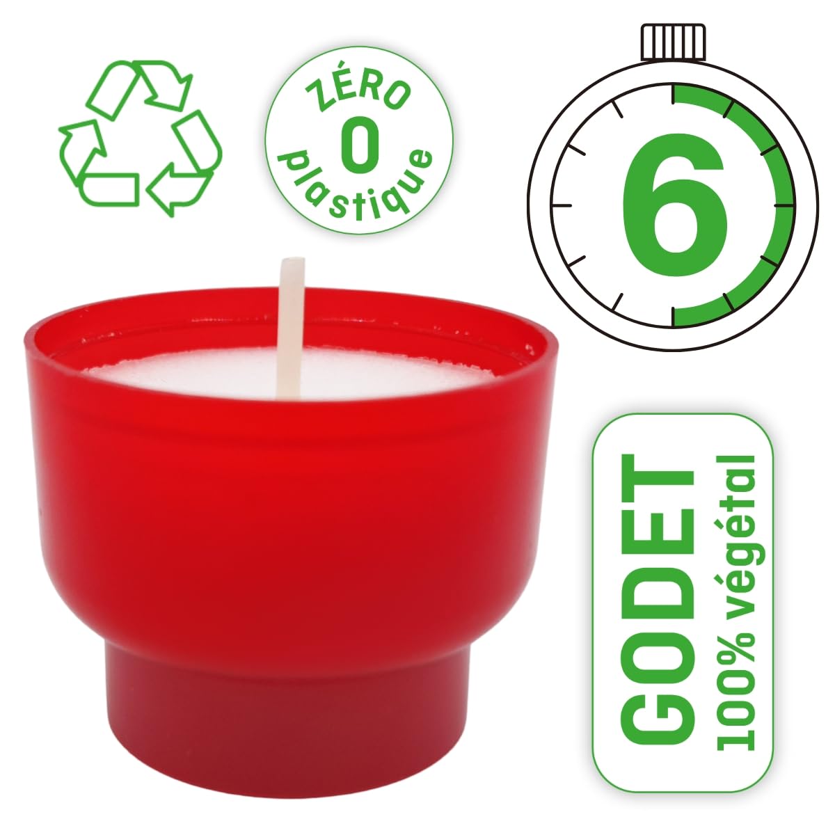 Bougie Lumignon Chauffe Plat-Lot 90 votives rouges 6h-Godet 100% naturel-Bougie votive Ciergerie Desfossés-Cire minérale