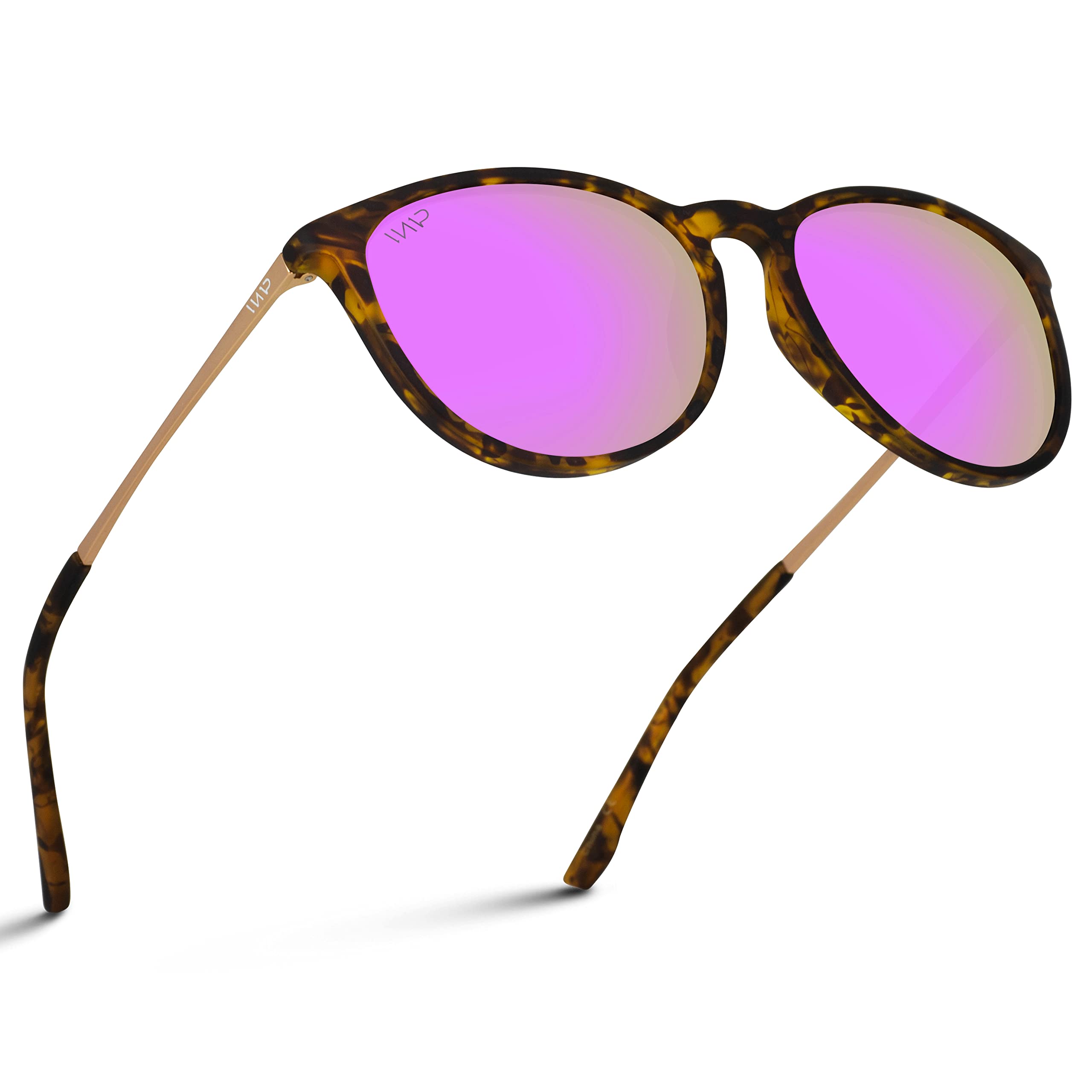 WearMe Pro - Round Retro Polarized Lens Classic Sunglasses for Women