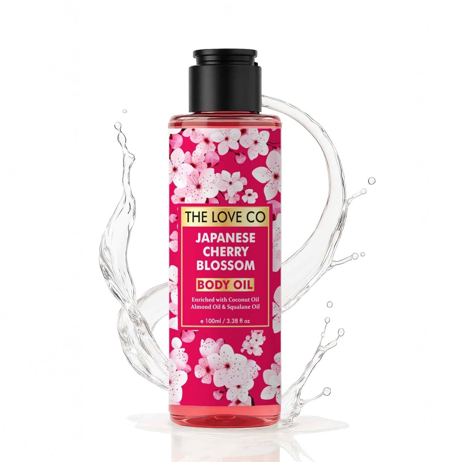 THE LOVE CO. Japanese Cherry Blossom Body Oil | With Coconut & Shea Oil | For All Skin Types | Deep Hydration & Skin Plumping | Non-Greasy | Reduces Dryness & KP Bumps | 100ml