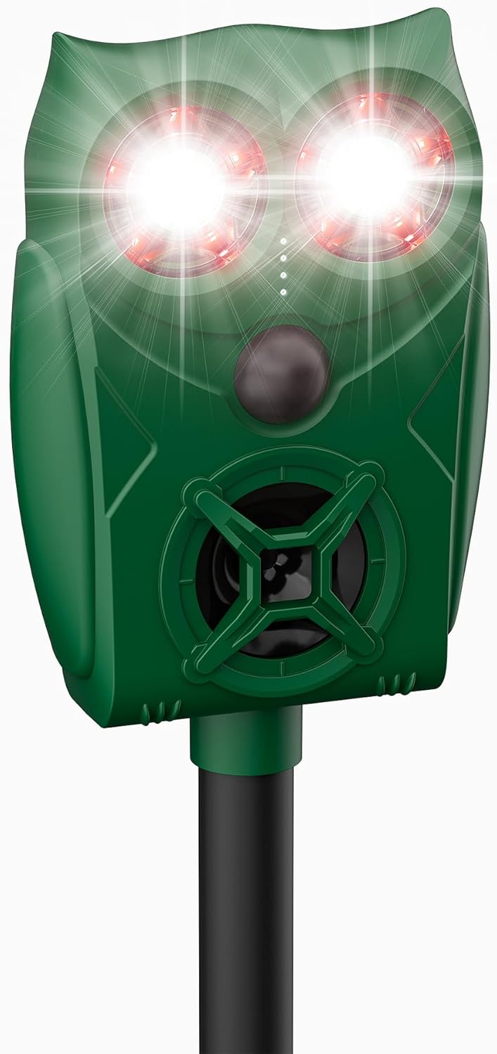 Solar Ultrasonic Animal Repeller with Motion Sensor, Deer Repellent Devices with LED Light