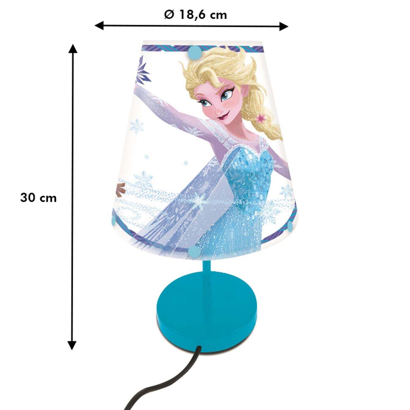 Lexibook Lampe de Chevet Frozen, Lumière Douce avec Abat-Jour Chambre Enfants, Décoration Lumineuse Couleur Ados Frozen Super-Héros - LTP010FZ