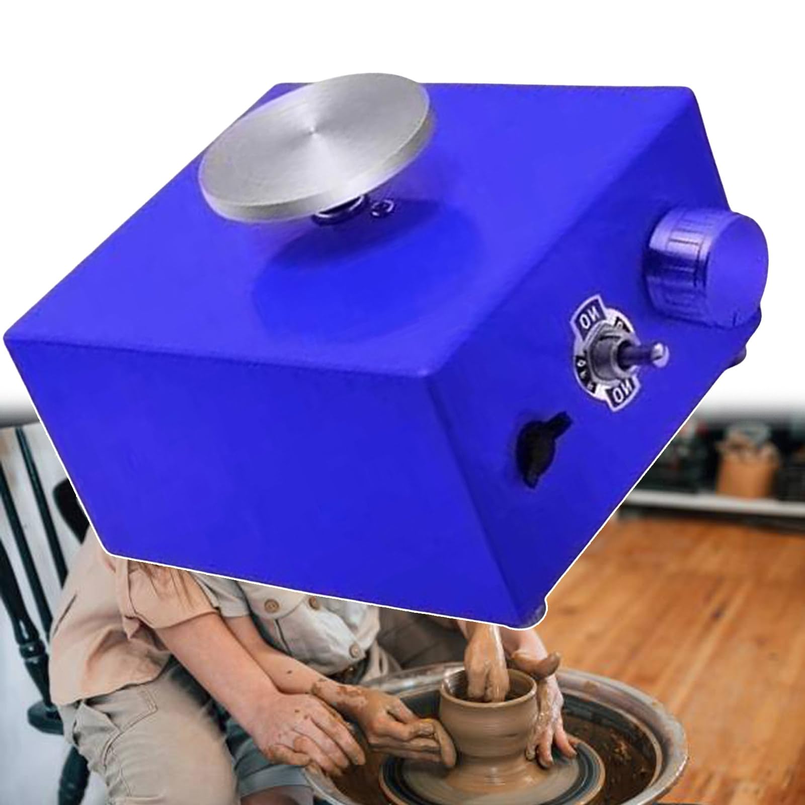koło garncarskie, 2 aluminiowe obrotowe koło garncarskie, idealne do prac ceramicznych, rzemiosła artystycznego z gliny ceramicznej(Blue)