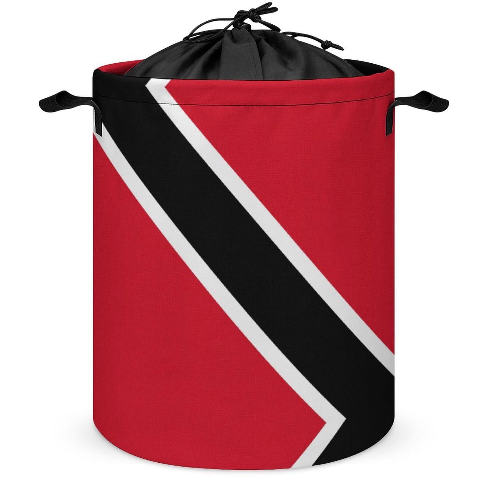 Qjjinxior Drawstring Laundry Hamper, Trinidad And Tobago Flag Laundry Basket, Washing Basket with Handle