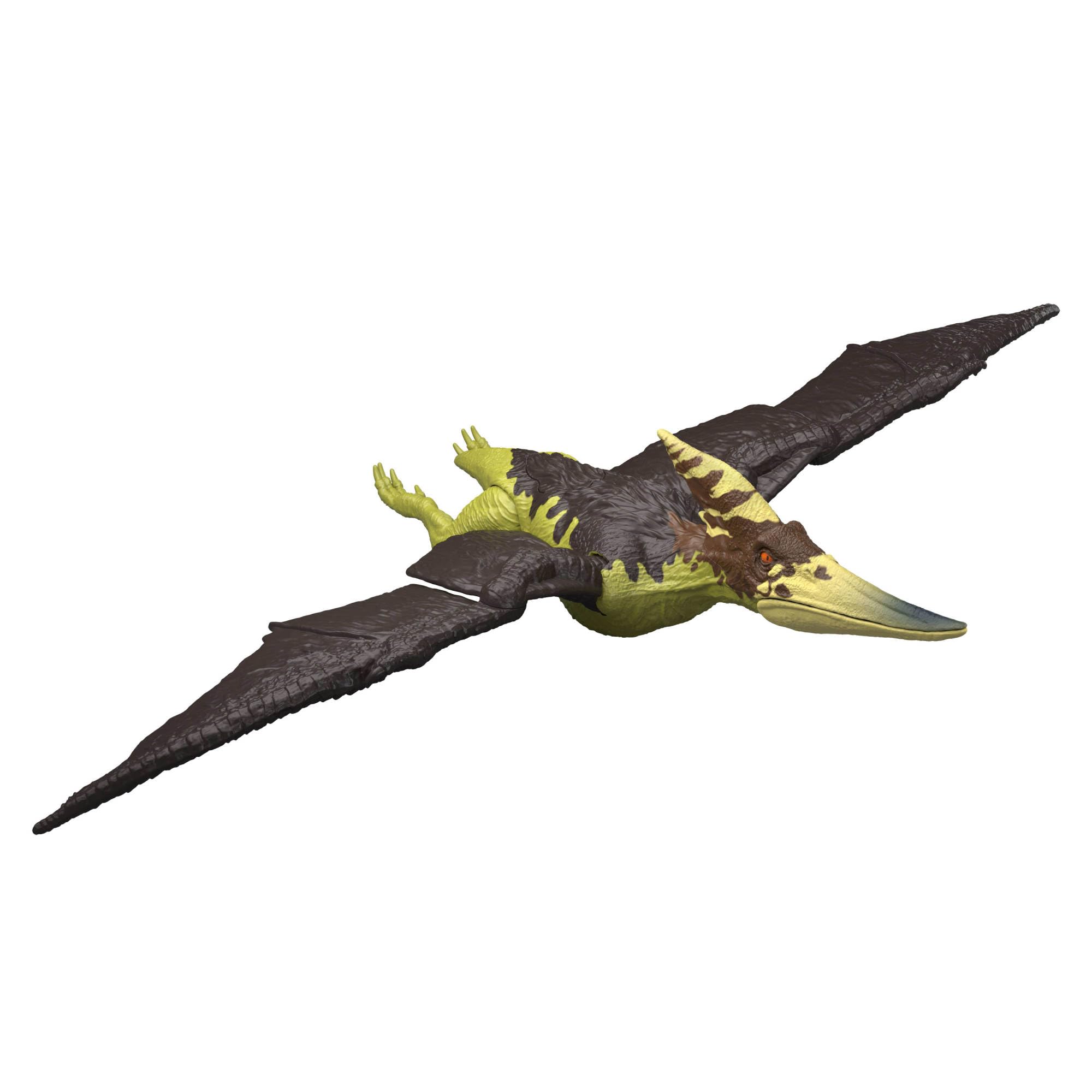 Mattel Jurassic World Pteranodon Ryczący dinozaur Figurka dinozaura, wielokierunkowy atak paszczą i dźwięk, zabawka interaktywna do ustawiania w różnych pozach, dinozaur zabawka dla dzieci 4+, JKL78