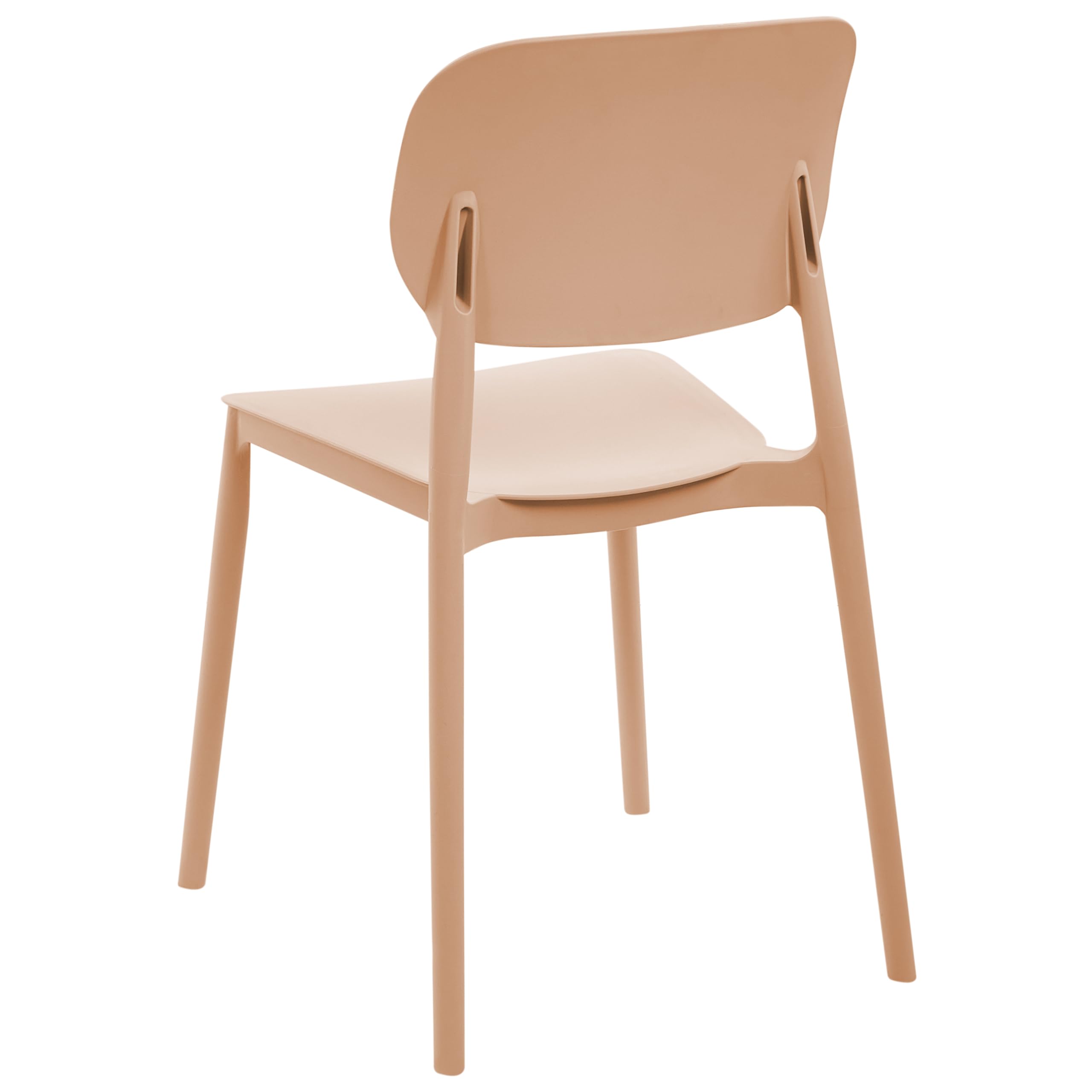Zestaw 4 krzeseł do ogrodu ogrodowych sztaplowane lekkie materiał syntetyczny plastik piaskowy Tupiza