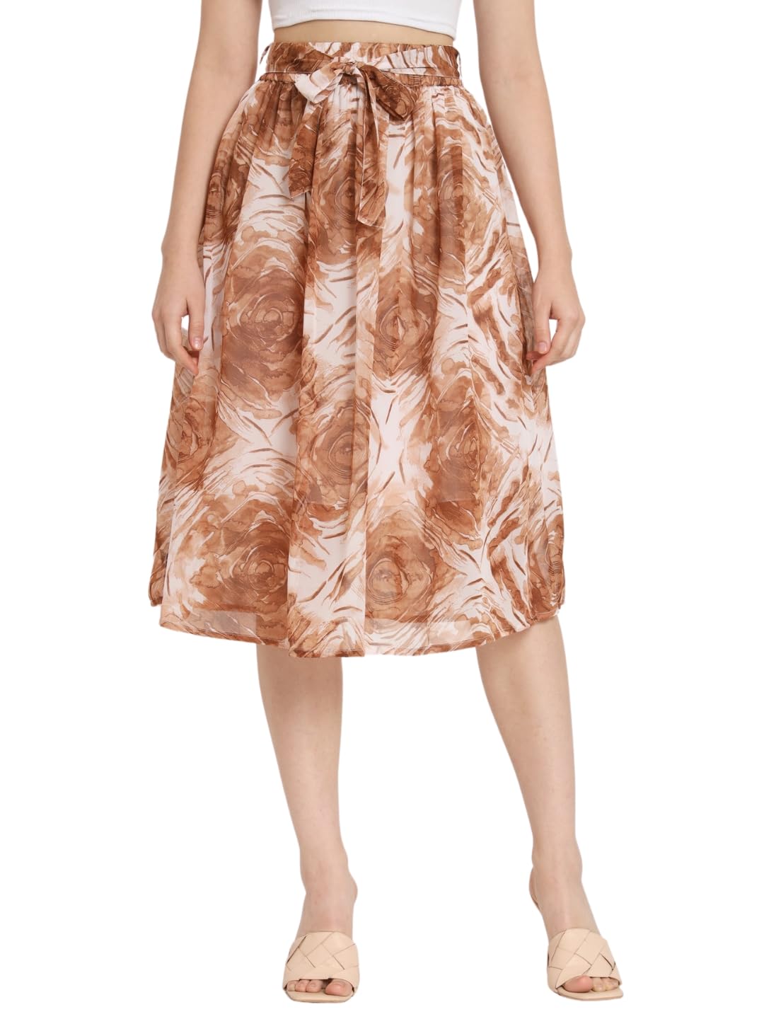 nuevosdamas Women Floral Printed Midi Skirt-picture-12