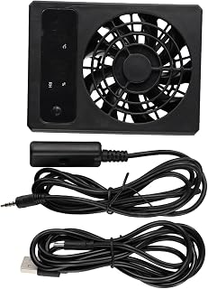 Reptile Enclosure Ventilation Fan with Auto Humidity Control, Quiet 28dB Cooling Fan for Rainforest Terrarium, USB Powered Air Circulator for Pet Tank, Black(for celsius)