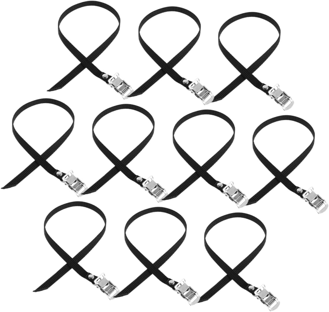 Milisten 10pcs Adjustable Foot Pedal Straps for Bikes Durable Clamp Lock Design for Secure Fit for Home Gym Exercise Cycling Versatile Compatibility for Enhanced Performance