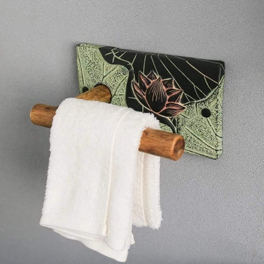 XYNSNDB Drewniany uchwyt na rolkę papieru toaletowego w stylu vintage. Uchwyt na papier toaletowy montowany na ścianie ze śrubami