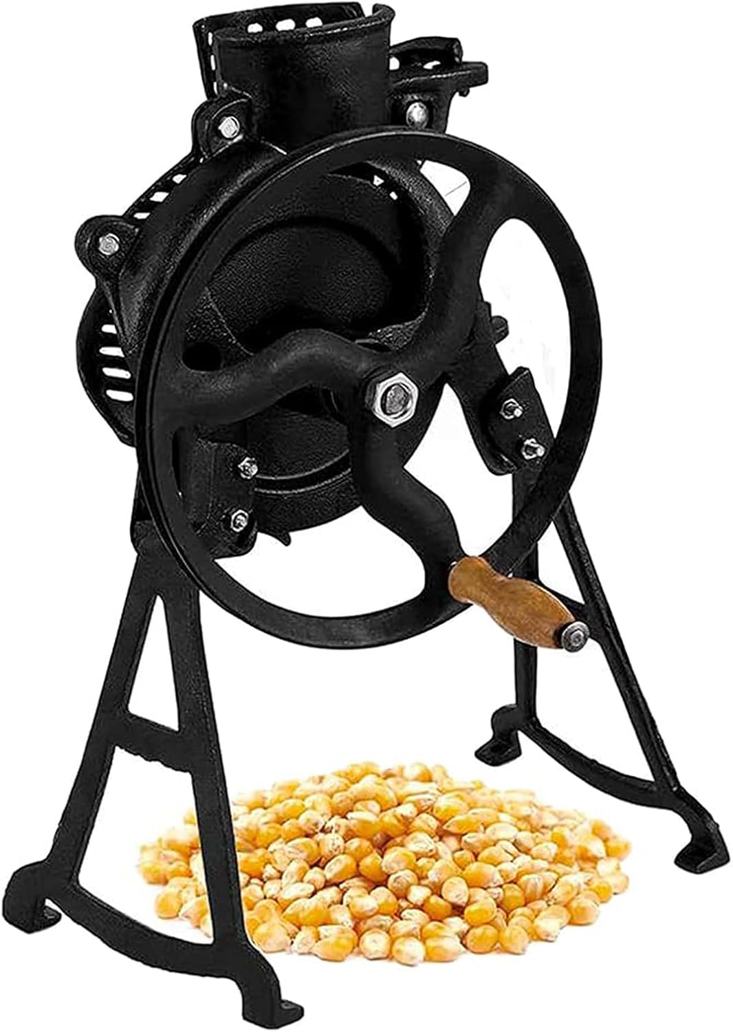 Dxcaicc Manual Corn Thresher, Corn Shelling Machine with Wooden Handle Cast Heavy Duty Iron for Farms and Families(Only for dry corn)