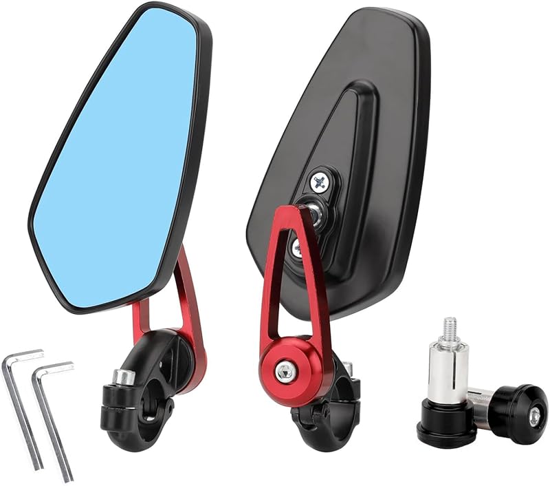AULESSE Motorkerékpár Tükör 7/8 Hüvelyk 22 mm - Vakításmentes Visszapillantó Tükör Robogókhoz, ATV-hez, Z900, Z125, MT07, MT09 Modellekhez