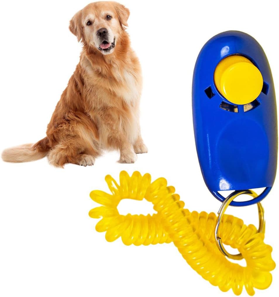 Sage Square Pet Training Clicker with Wrist Strap and Strap Hook for Dog/Cat/Kitten/Puppy/Bird (Random Color)