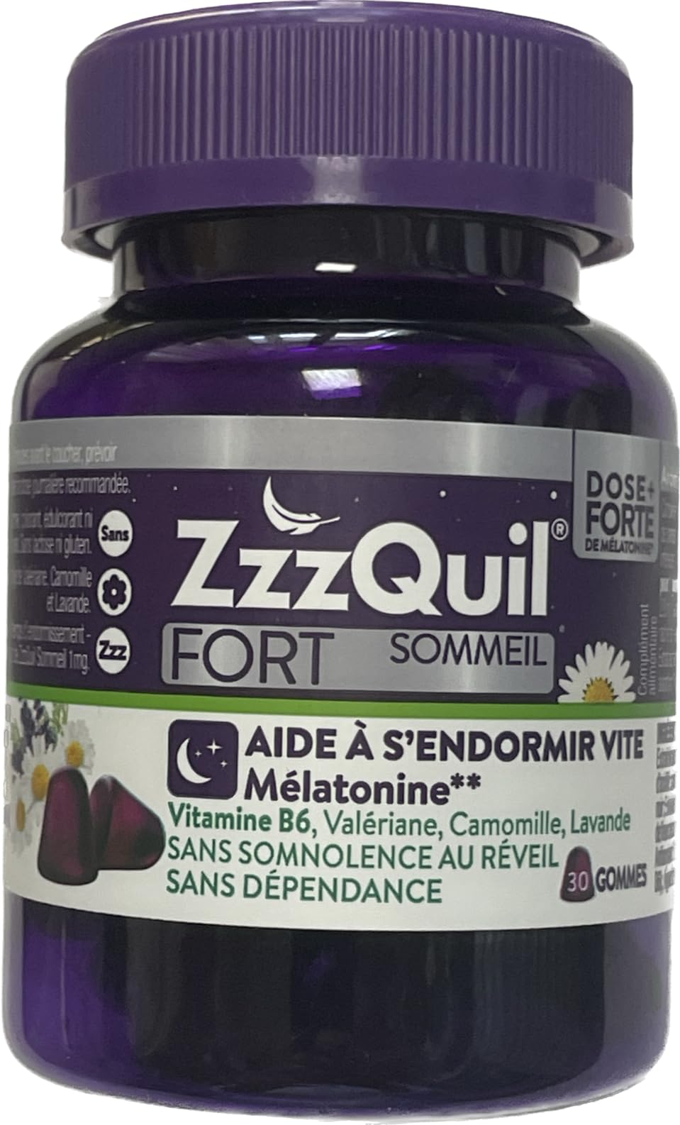 ZzzQuil FORT Sommeil 30 gommes - MELATONINE 1.7mg - Lot de 2 Boites