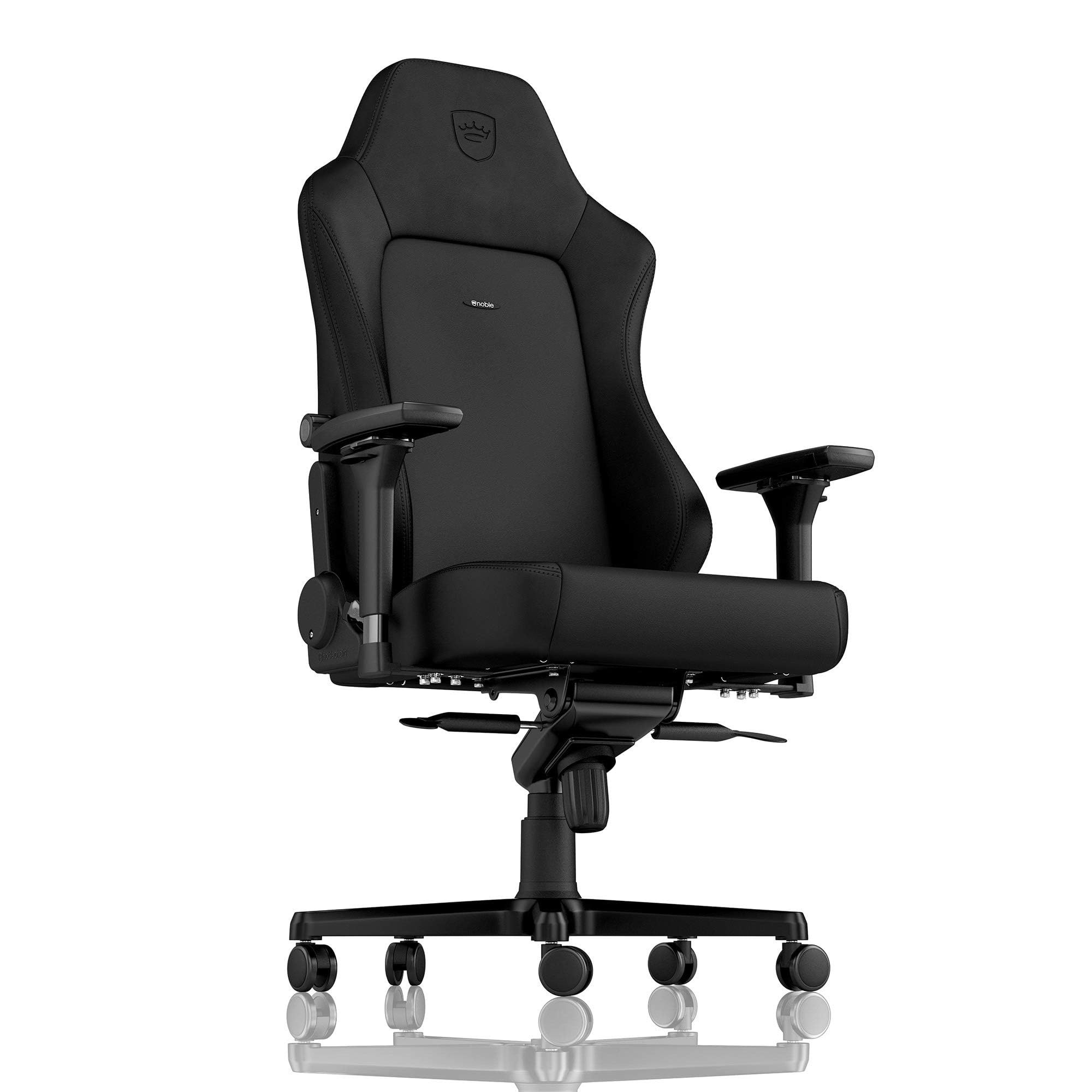 noblechairs Hero Black Edition - Hochwertiger und langlebiger Gaming Stuhl inklusive Kissen, atmungsaktives Kunstleder, Premium-Verarbeitung