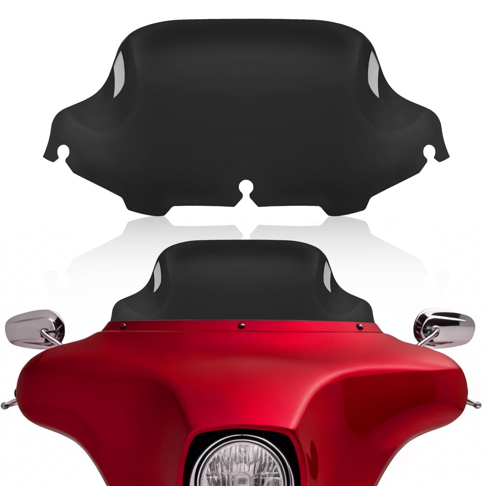 black 8" motorcycle wave windshield windscreen compatible for 1996-2013 harley davidson touring street glide electra glide tri glide flht flhtk flhtcu flhtcutg
