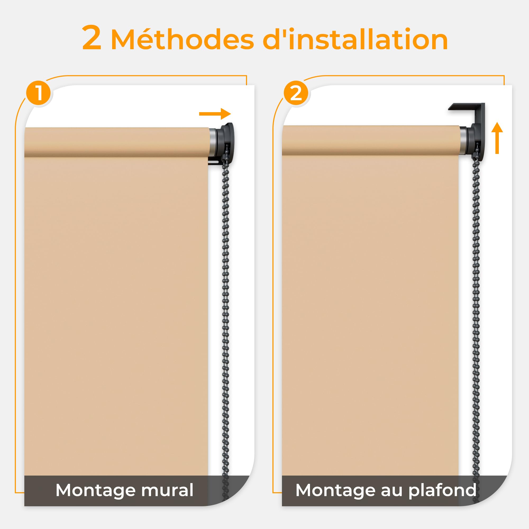 HOMEDEMO Store Enrouleur Exterieur Vertical de Balcon, 220 g/m² pour Une Bonne résistance, Khaki,160l x 160L cm, Protection Contre Les UV 50+