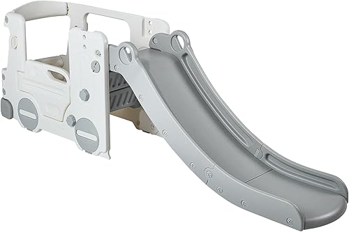 Miniatura 9 de VEVOR Tobogán para niños pequeños con escaleras escalables y casa de juegos de autobús, juego de tobogán para interiores y exteriores para niños de