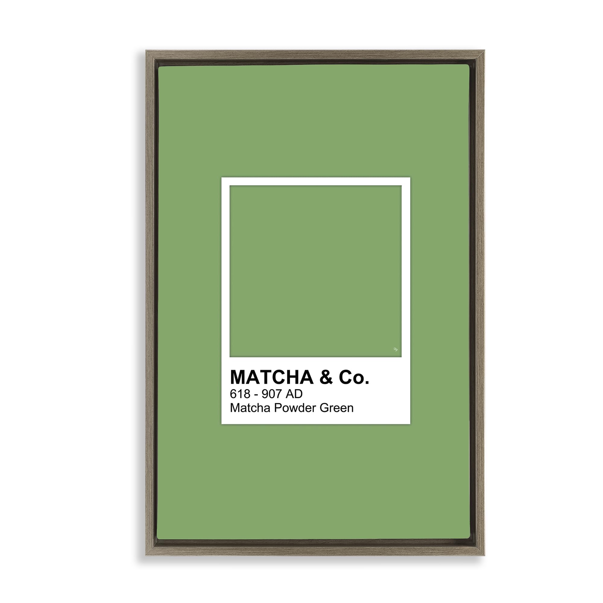'Matcha Powder Green Shade'| Floating Frame Canvas Art