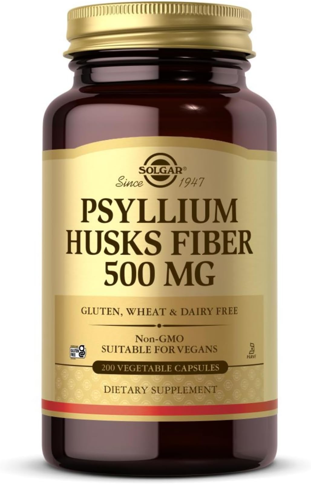 Solgar Psyllium Husks Fiber 500 mg, 200 Capsules