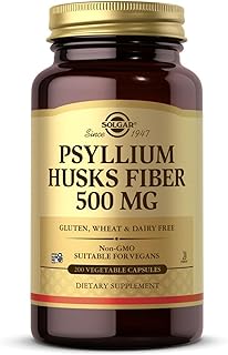 Psyllium Husks Fiber 500 mg, 200 Capsules