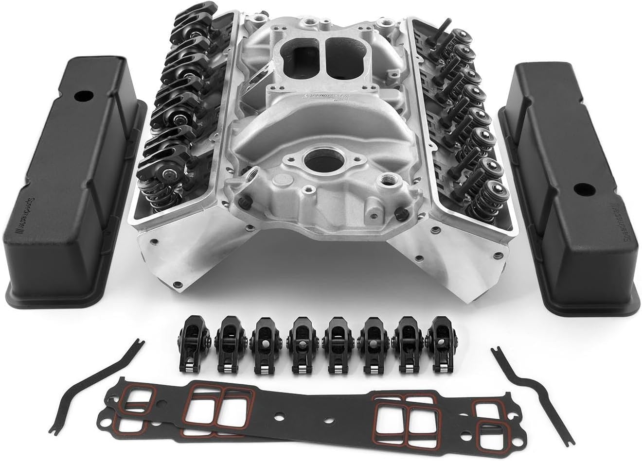 Speedmaster 1-435-001 Compatible with Chevy SBC 350 Angle Cylinder Head Top End Engine Combo Kit [Hydraulic Flat Tappet]
