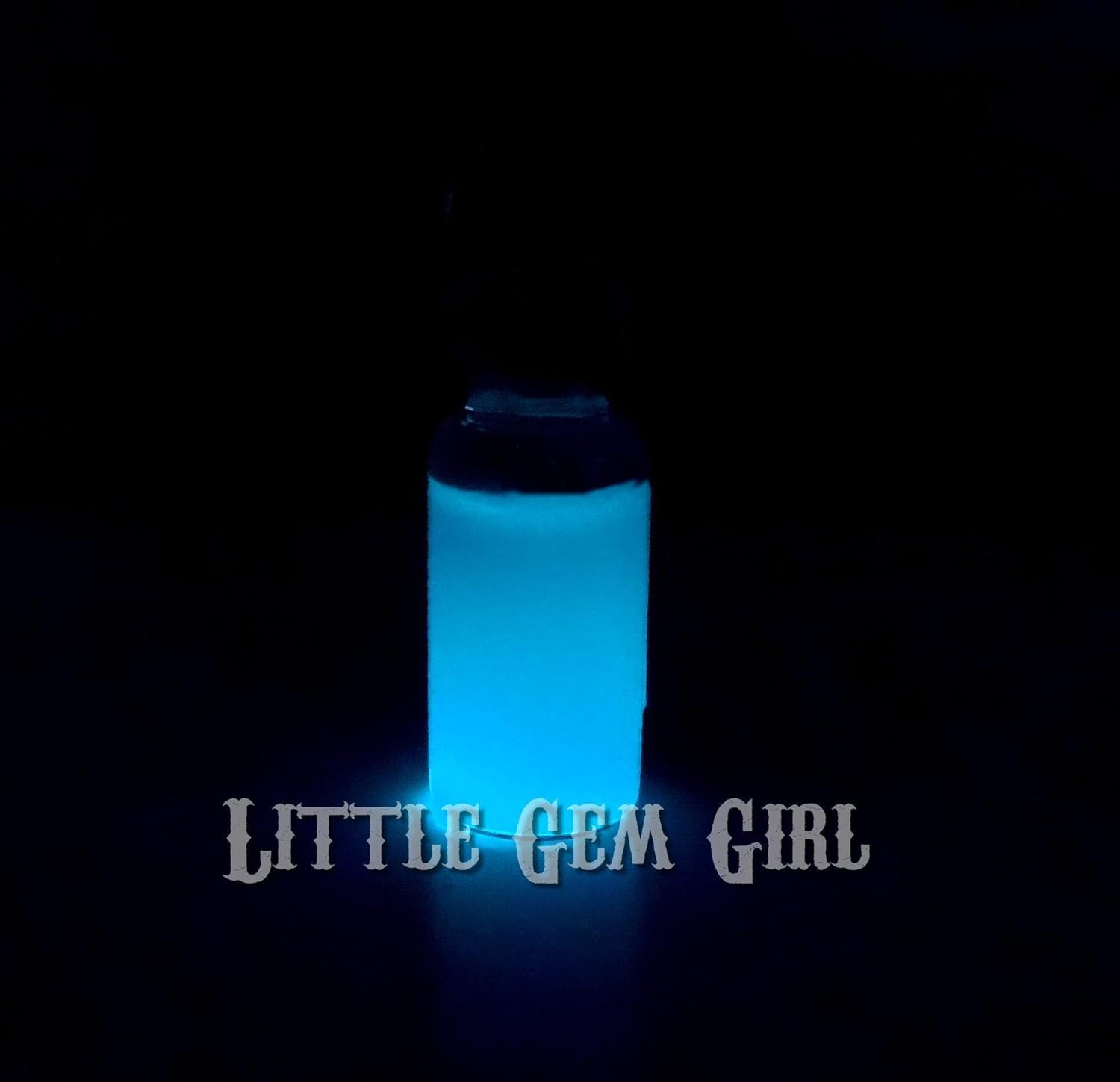 Glow in the Dark Drink Me Bottle Alice Adventures in Wonderland Necklace with real moving Liquid - Shimmer Blue Shrinking Magic Potion Mini Charm - Fairy Tale Jewelry