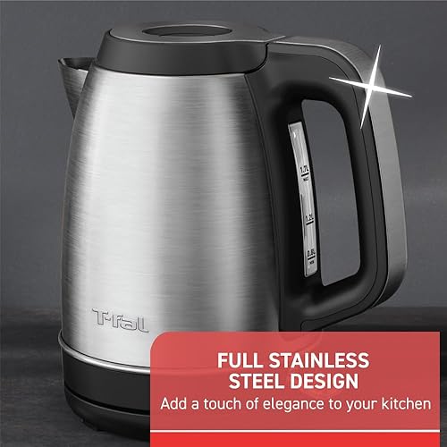 Miniatura 3 de T-fal Element - Hervidor eléctrico de acero inoxidable de 1,7 litros, ebullición rápida 78 segundos, fácil de usar, fácil apertura de la tapa, 1500